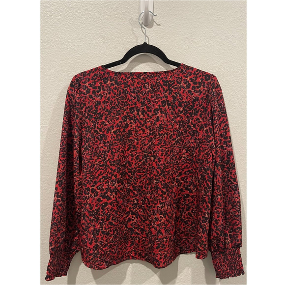 SANCTUARY V-Neck Leopard Print Red Blouse - Picture 6 of 6